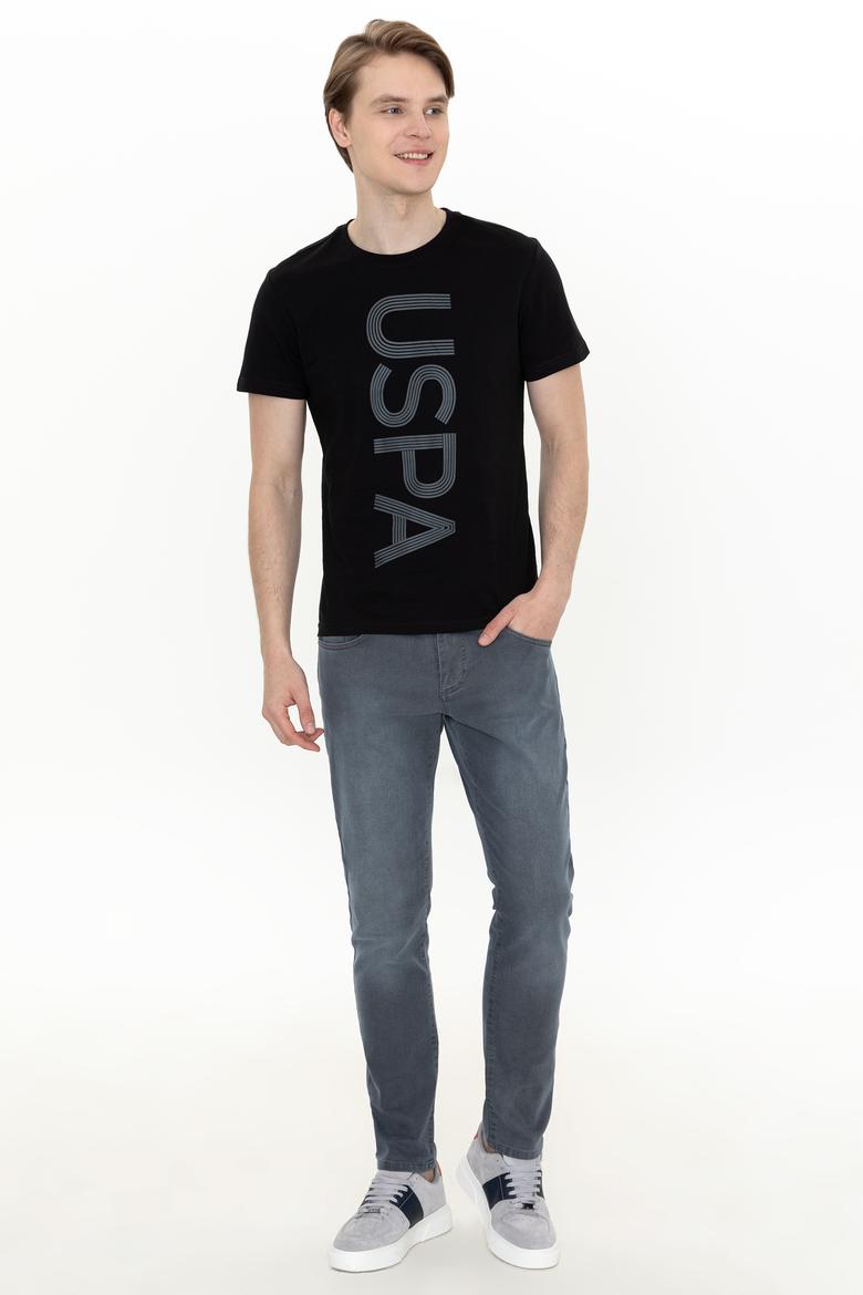 Erkek Siyah Bisiklet Yaka T-Shirt - 50247332023