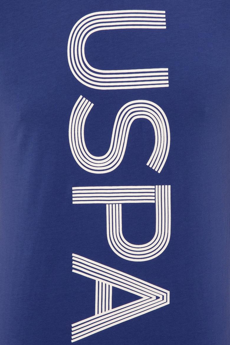 Erkek Mavi Bisiklet Yaka T-Shirt - 50247332205