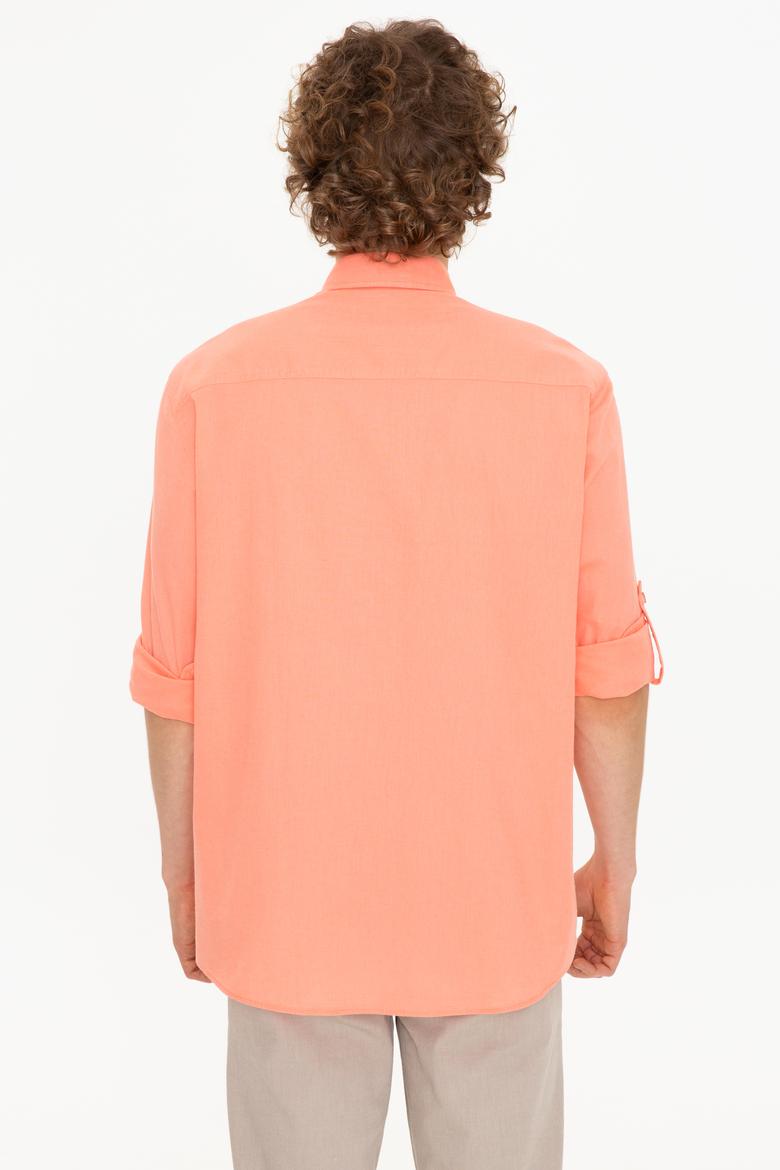 Erkek Somon Uzun Kollu Basic Gömlek - 50246466072