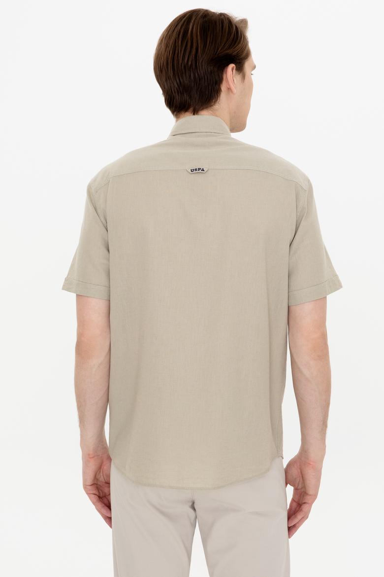 Erkek Haki Kısa Kollu Gömlek - 50249523027