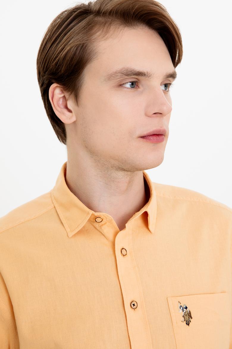 Erkek Turuncu Kısa Kollu Gömlek - 50249523087