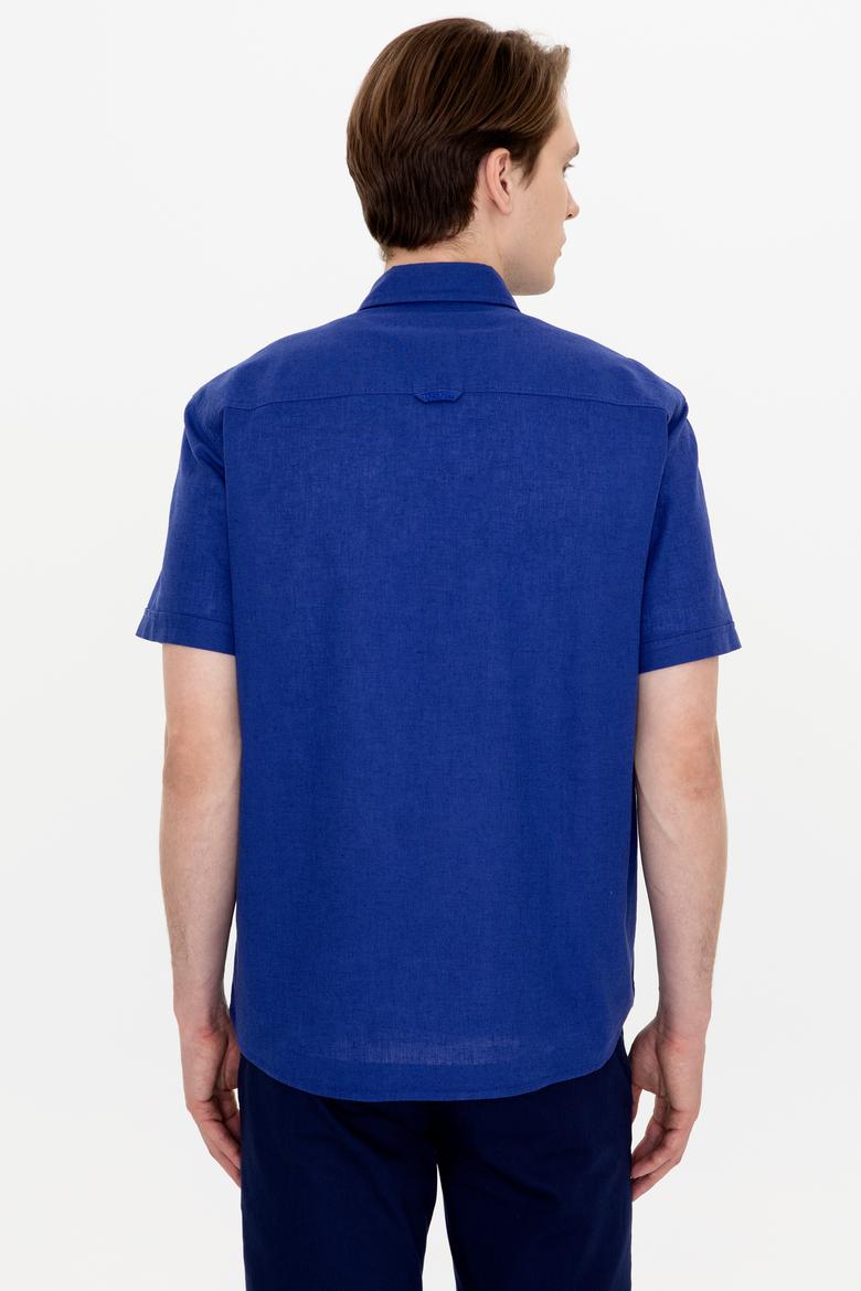 Erkek Mavi Kısa Kollu Gömlek - 50249523097