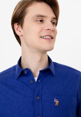 Erkek Mavi Kısa Kollu Gömlek - 50249523097