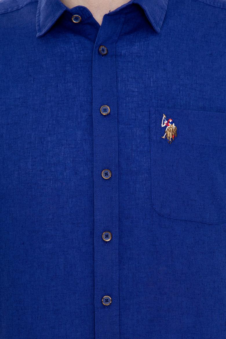 Erkek Mavi Kısa Kollu Gömlek - 50249523097