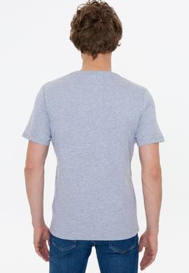 Erkek Gri Melanj Basic V Yaka Tişört - 50249152021