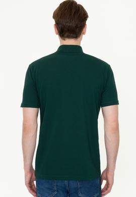 Erkek Koyu Yeşil Polo Yaka Basic T-Shirt - 50249149222