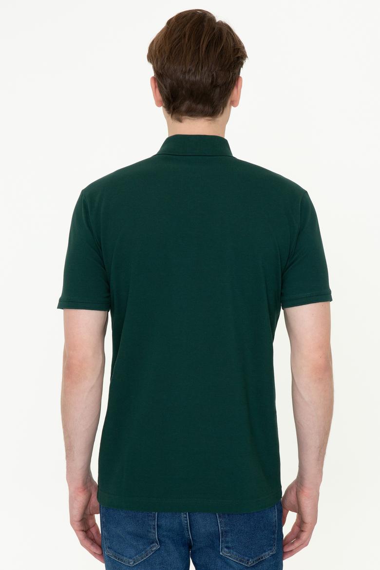 Erkek Koyu Yeşil Polo Yaka Basic T-Shirt - 50249149222