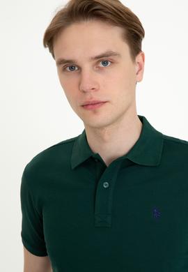 Erkek Koyu Yeşil Polo Yaka Basic T-Shirt - 50249149222
