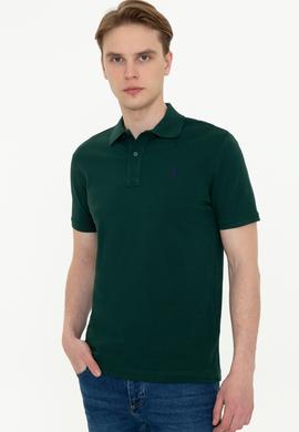 Erkek Koyu Yeşil Polo Yaka Basic T-Shirt - 50249149222