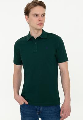 Erkek Koyu Yeşil Polo Yaka Basic T-Shirt - 50249149222