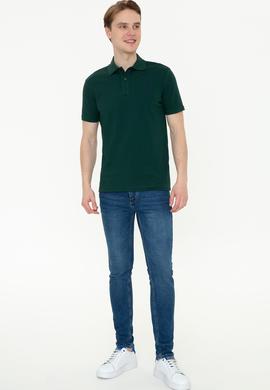 Erkek Koyu Yeşil Polo Yaka Basic T-Shirt - 50249149222