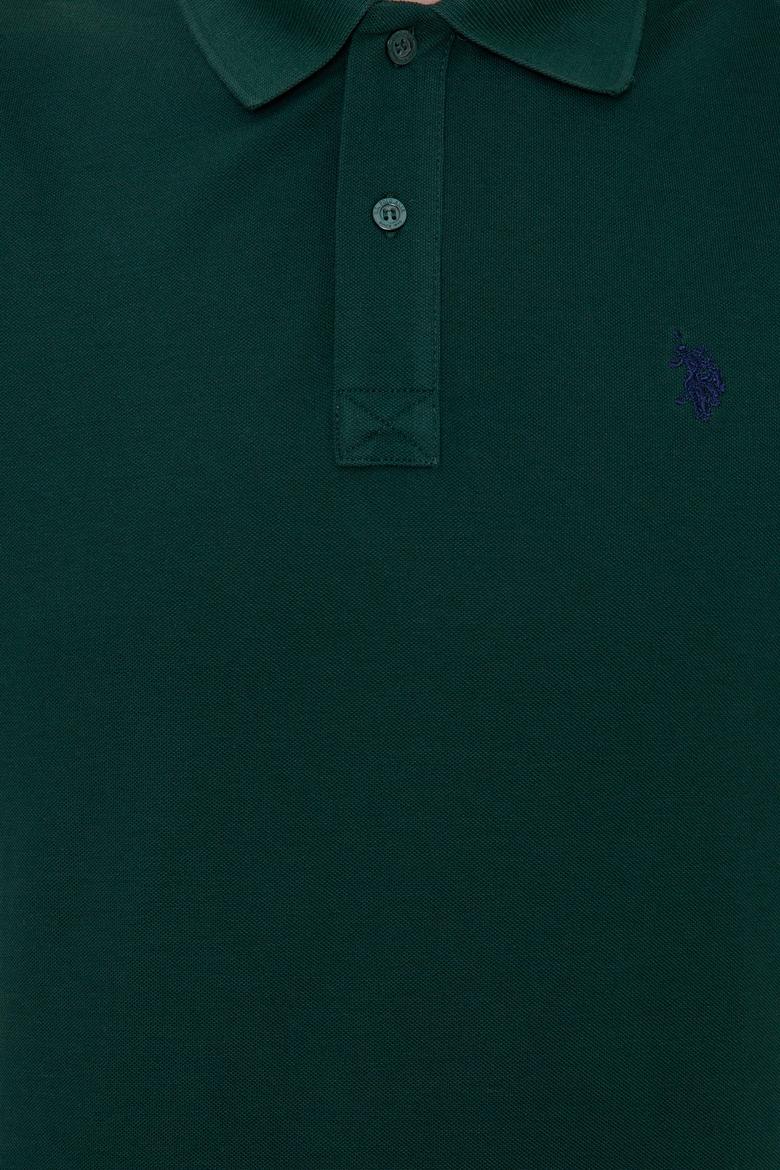 Erkek Koyu Yeşil Polo Yaka Basic T-Shirt - 50249149222