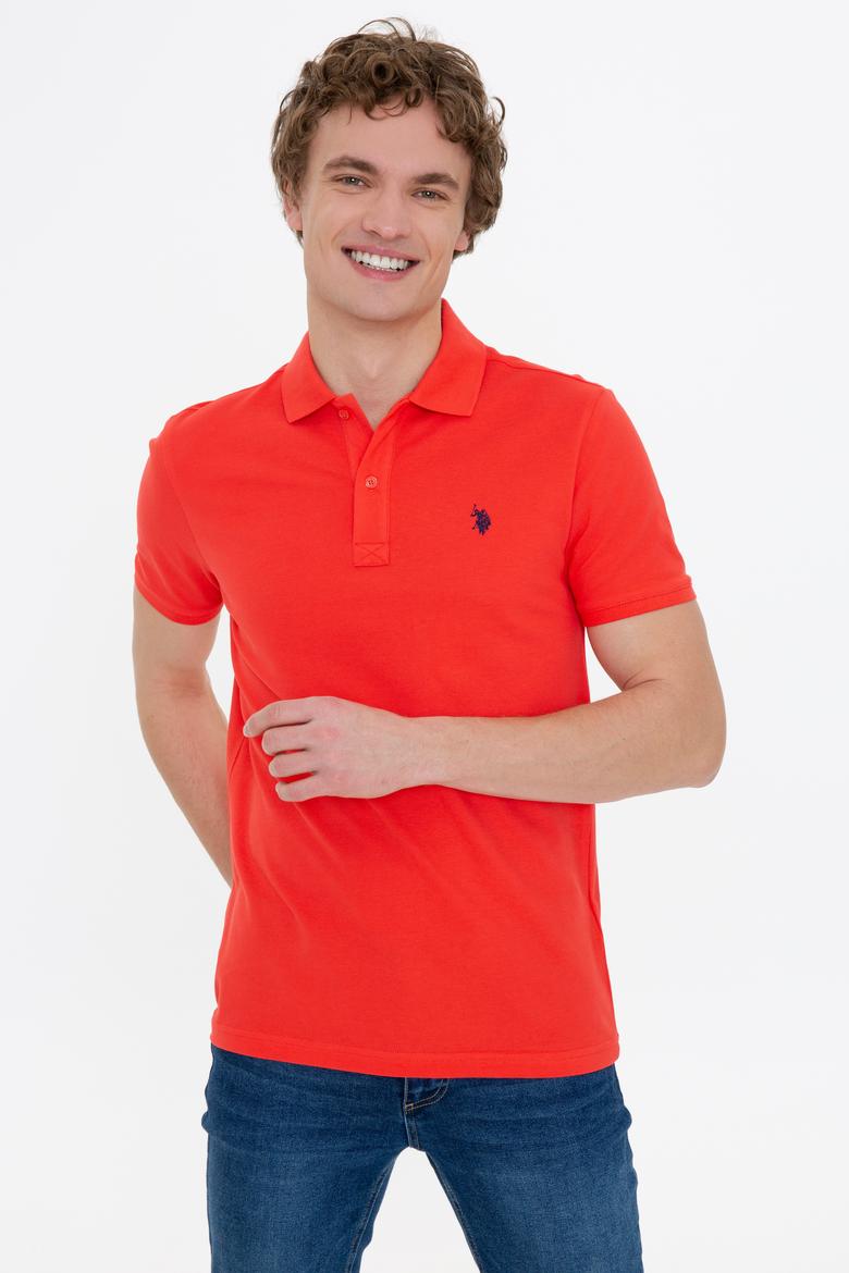 Erkek Kırmızı Basic Polo Yaka Tişört