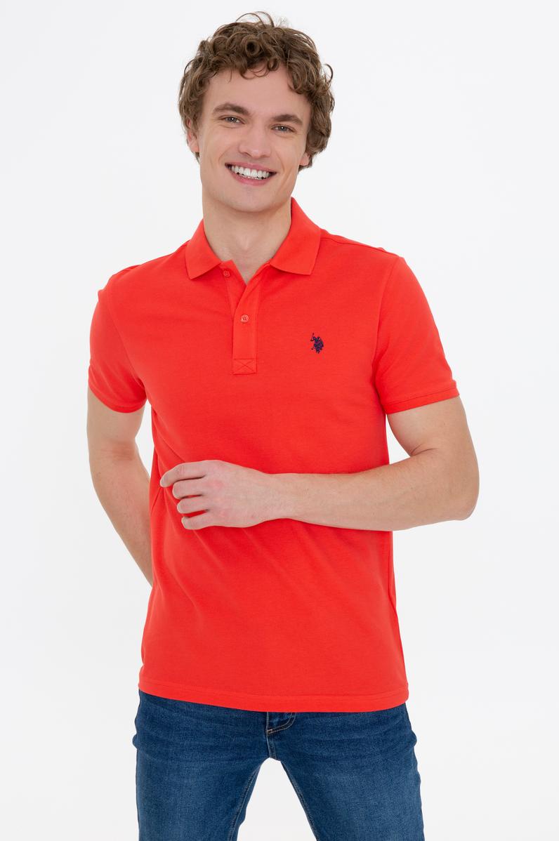 Erkek Kırmızı Basic Polo Yaka Tişört