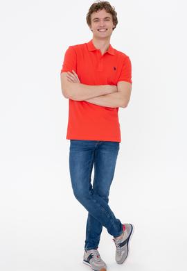 Erkek Kırmızı Basic Polo Yaka Tişört - 50249149386