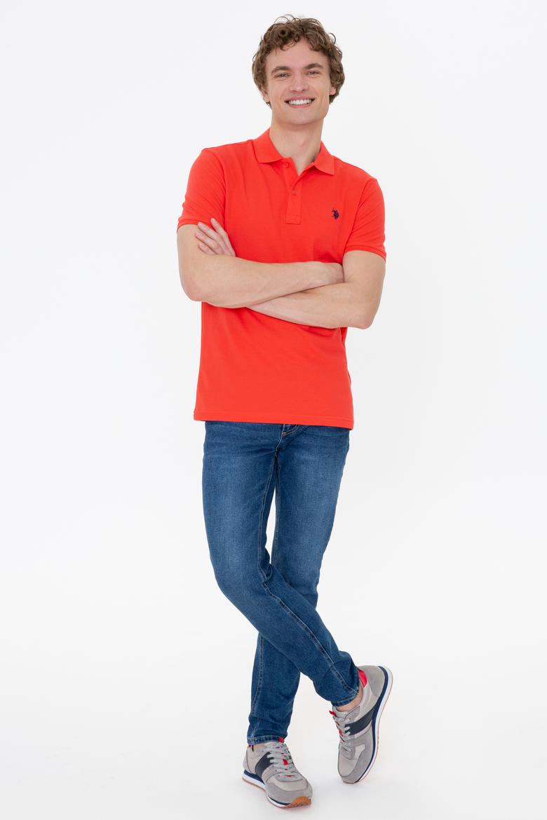 Erkek Kırmızı Basic Polo Yaka Tişört - 50249149386