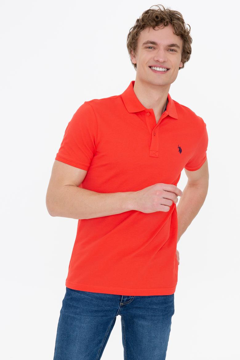 Erkek Kırmızı Basic Polo Yaka Tişört - 50249149386