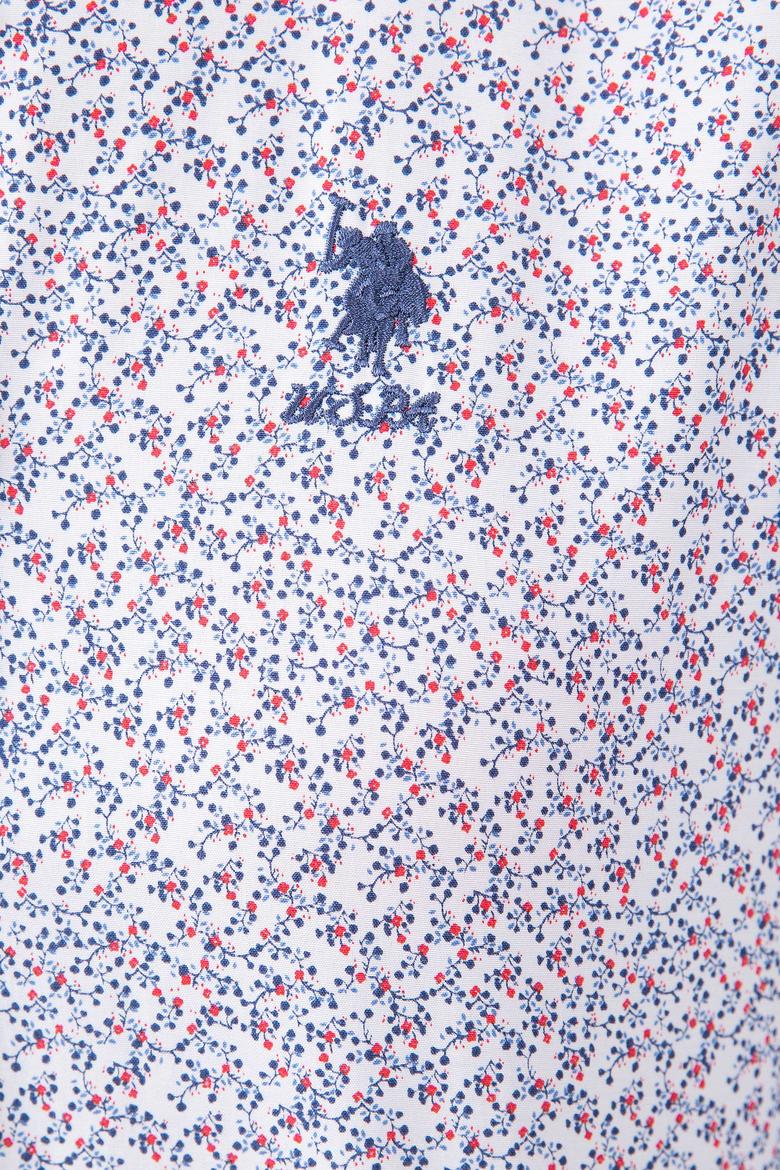 Kadın Kırmızı Desenli Gömlek Uzunkol - 50213880002