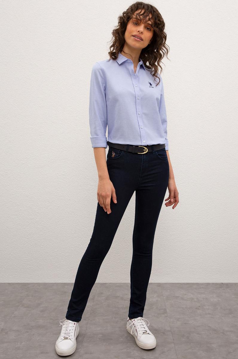 Kadın Koyu Mavi Jean Pantolon