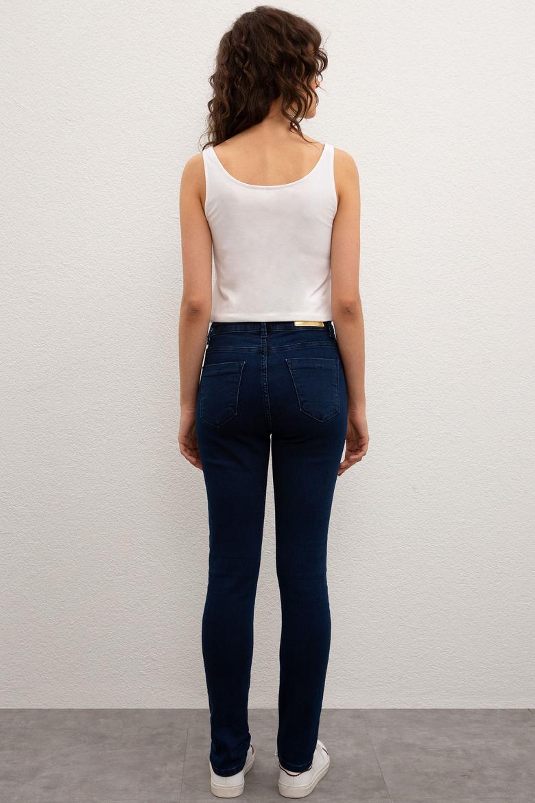 Kadın Mavi Jean Pantolon - 50219329002