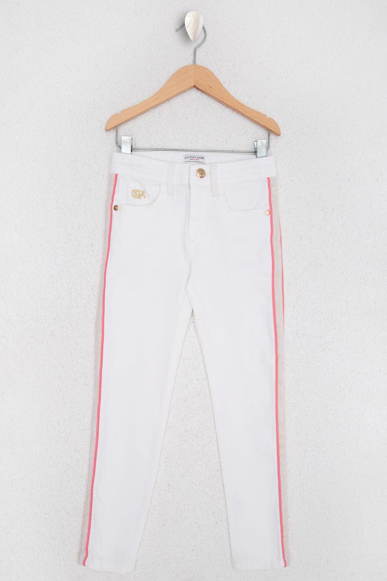 Kız Çocuk Beyaz Kanvas Pantolon - 50218410020