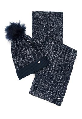 Kadın Lacivert Kaşkol Bere Takım - 50228099004