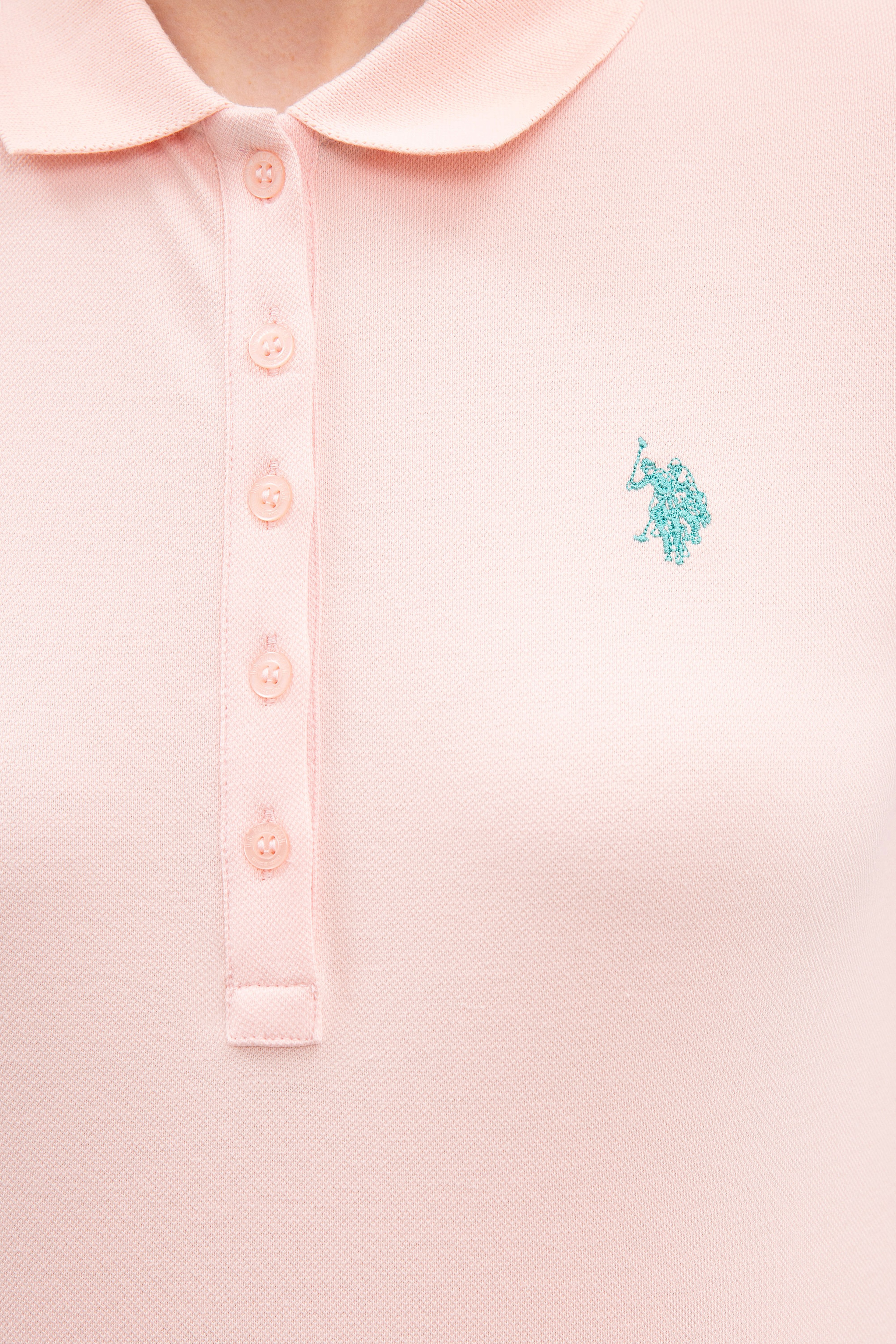Kadın Açık Pembe Basic Polo Yaka Tişört