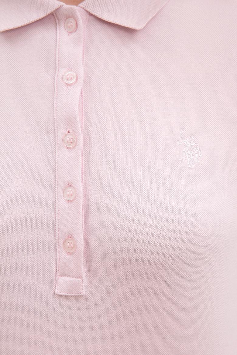 Kadın Lila Basic Polo Yaka Tişört - 50222743092