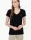 Kadın Siyah V Yaka Basic Tişört