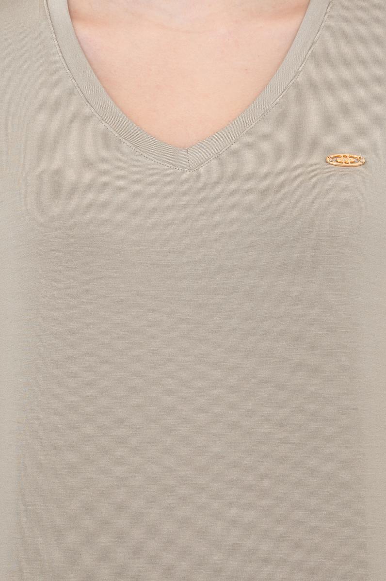 Kadın Haki V Yaka Basic Tişört