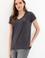 Kadın Antrasit V Yaka Basic Tişört