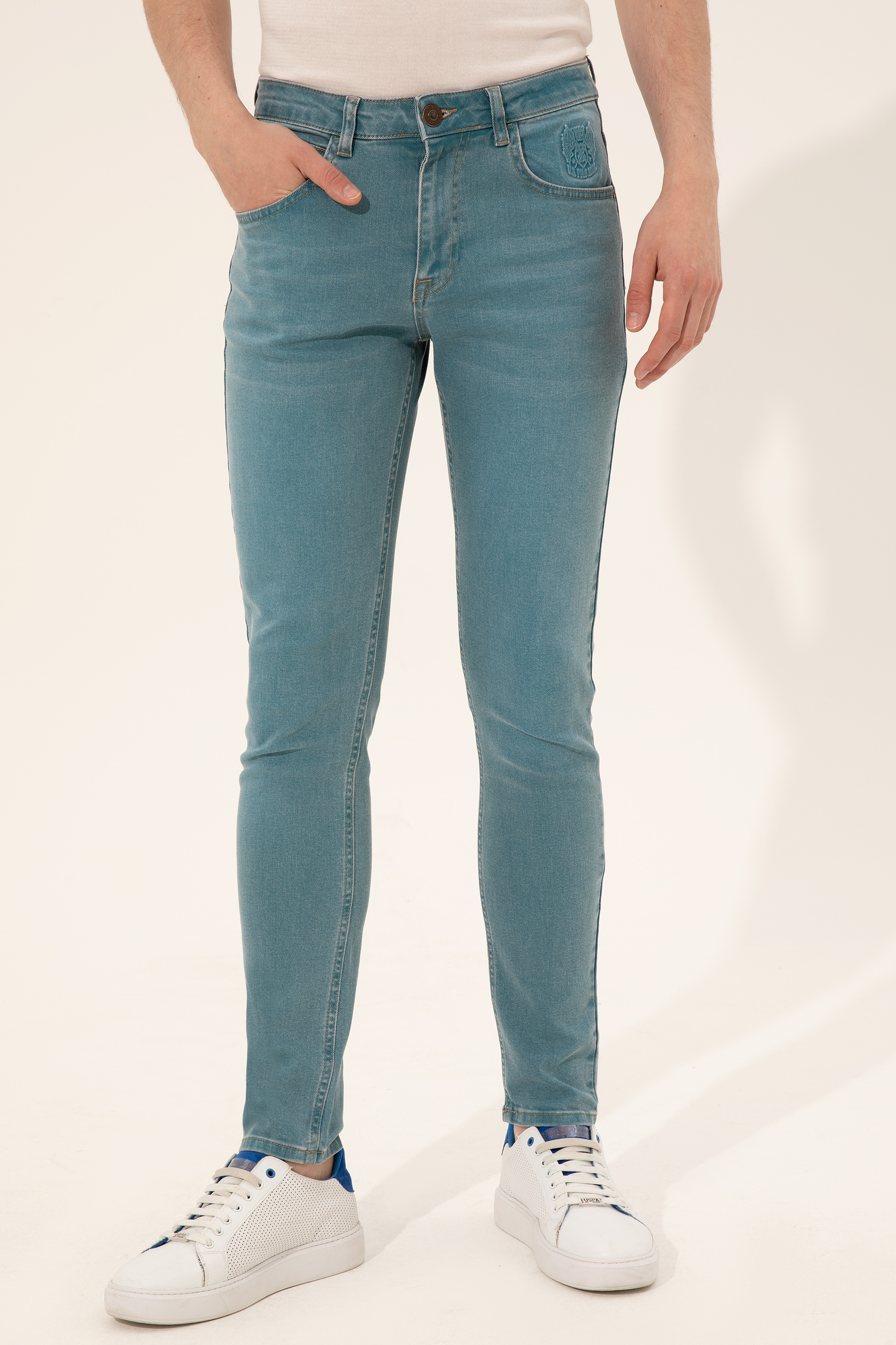 Erkek Yeşil Denim Pantolon - Image 2