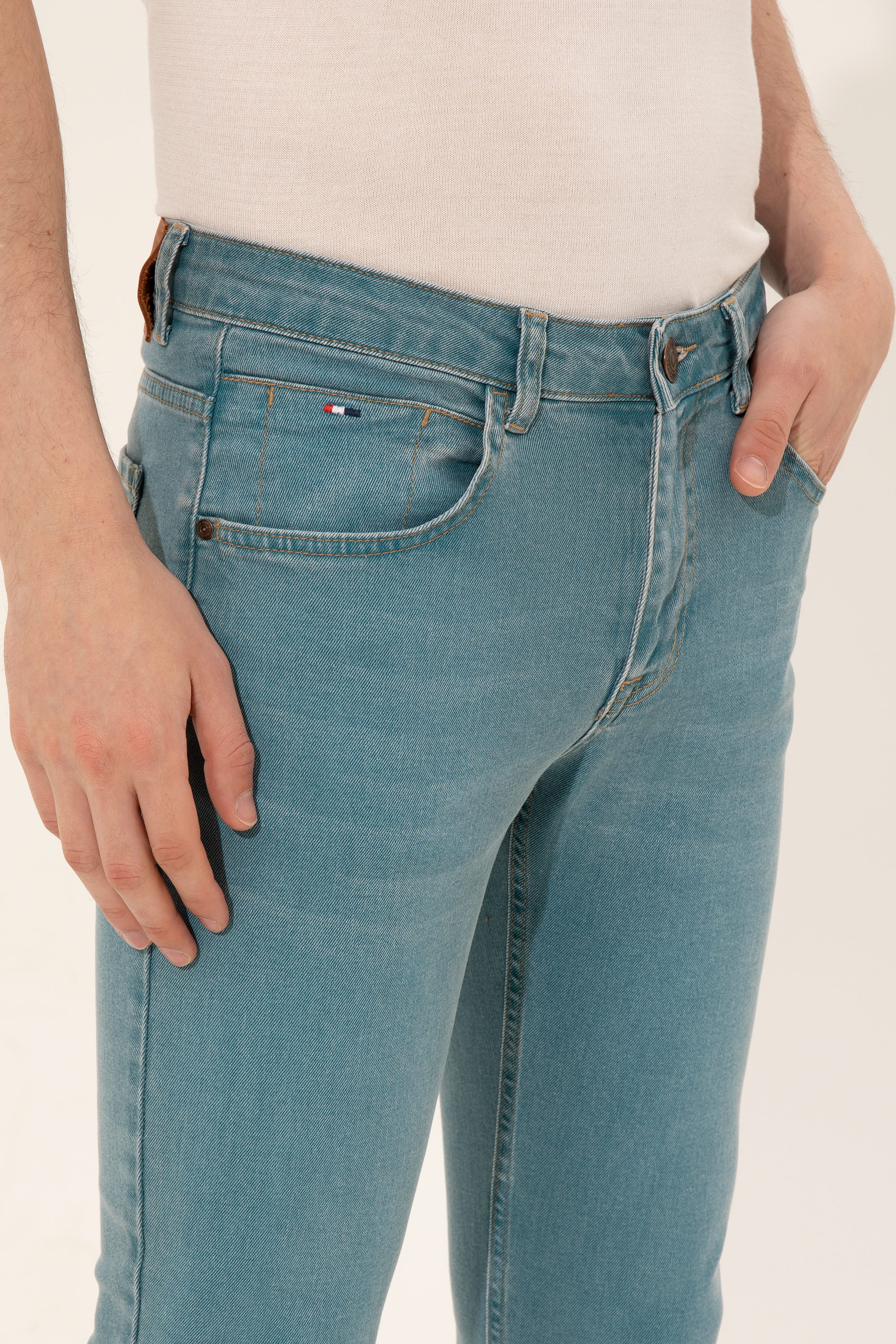 Erkek Yeşil Denim Pantolon - Image 5