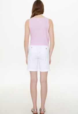 Kadın Beyaz Dokuma Şort - 50246039017
