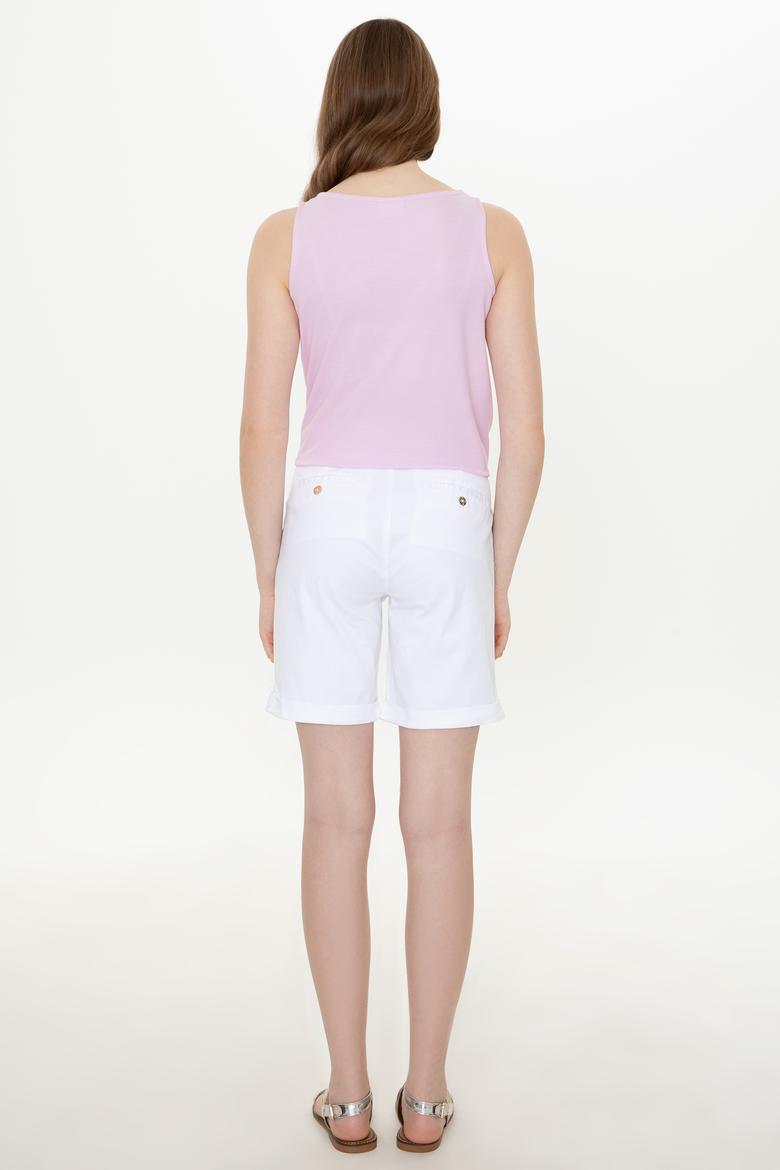 Kadın Beyaz Dokuma Şort - 50246039017