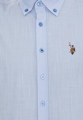 Erkek Mavi Kısa Kollu Gömlek - 50246425023