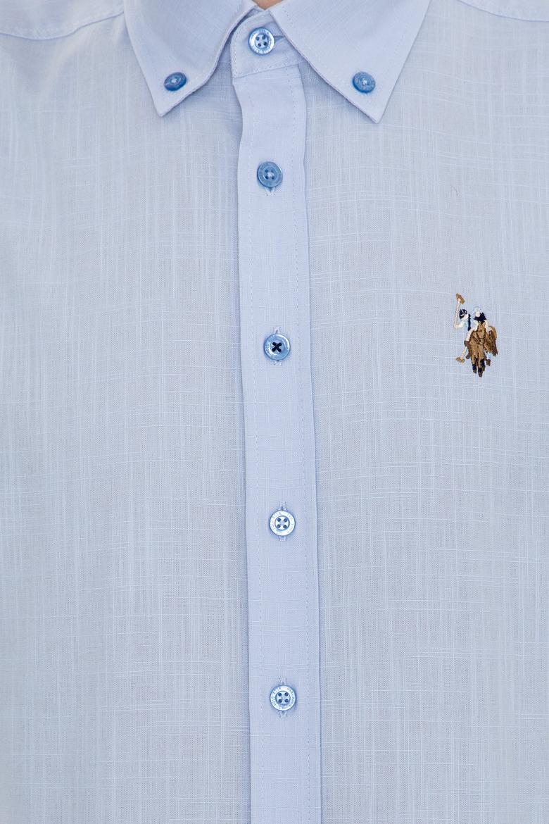 Erkek Mavi Kısa Kollu Gömlek - 50246425023