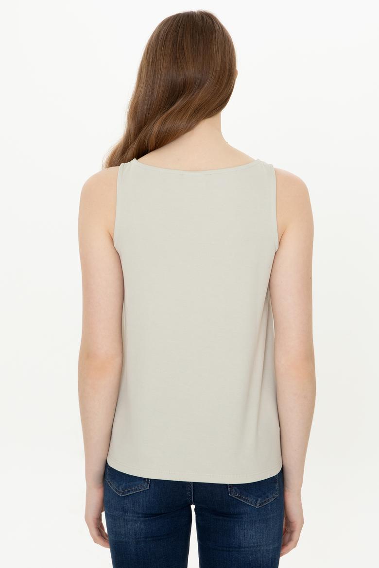 Kadın Taş Kolsuz Tişört - 50248910005