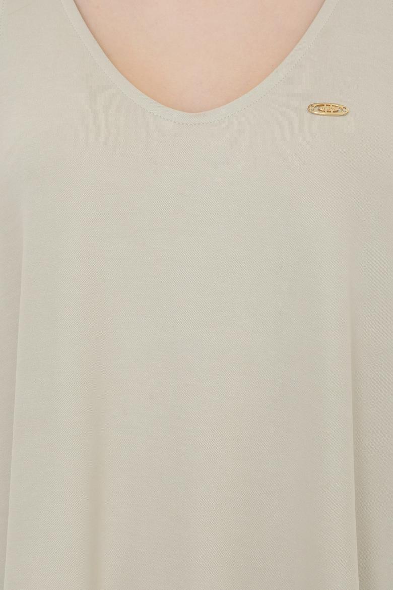 Kadın Taş Kolsuz Tişört - 50248910005