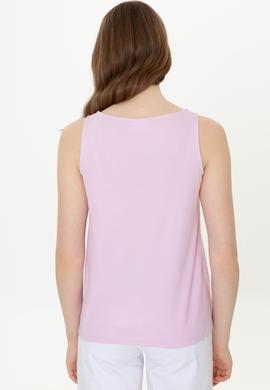 Kadın Manolya V Yaka Kolsuz Tişört - 50248910020