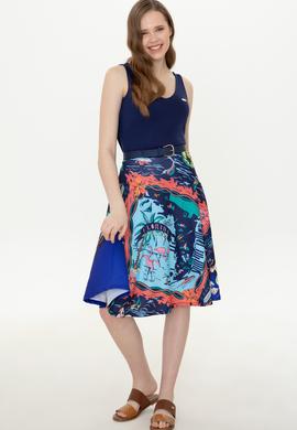 Kadın Lacivert Kolsuz Tişört - 50248910029