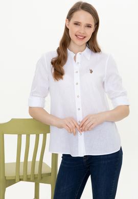 Kadın Beyaz Uzun Kollu Basic Gömlek - 50246464030