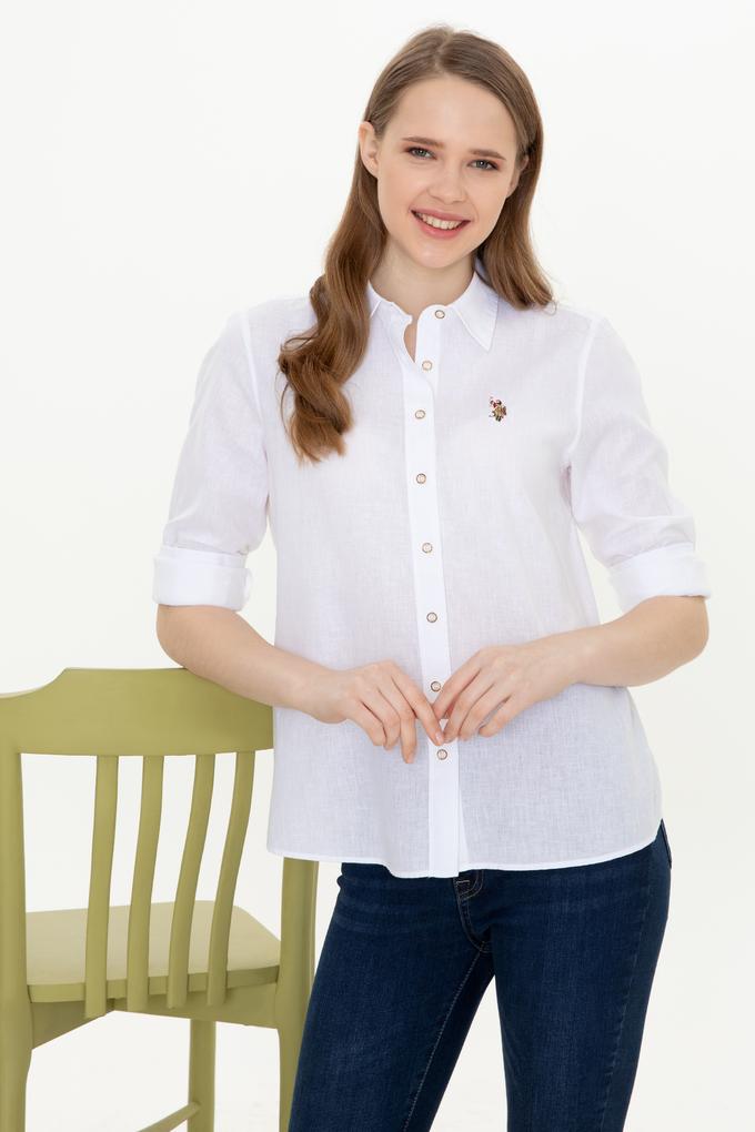 Kadın Beyaz Uzun Kollu Basic Gömlek