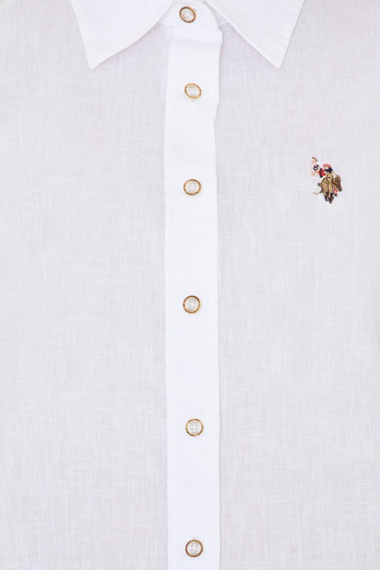 Kadın Beyaz Uzun Kollu Basic Gömlek - 50246464030