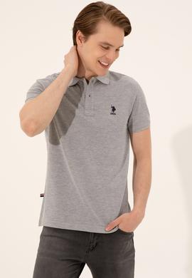 Erkek Gri Melanj Basic Polo Yaka Tişört - 50249153250