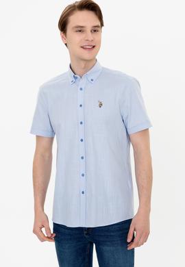 Erkek Mavi Kısa Kollu Gömlek - 50246425023