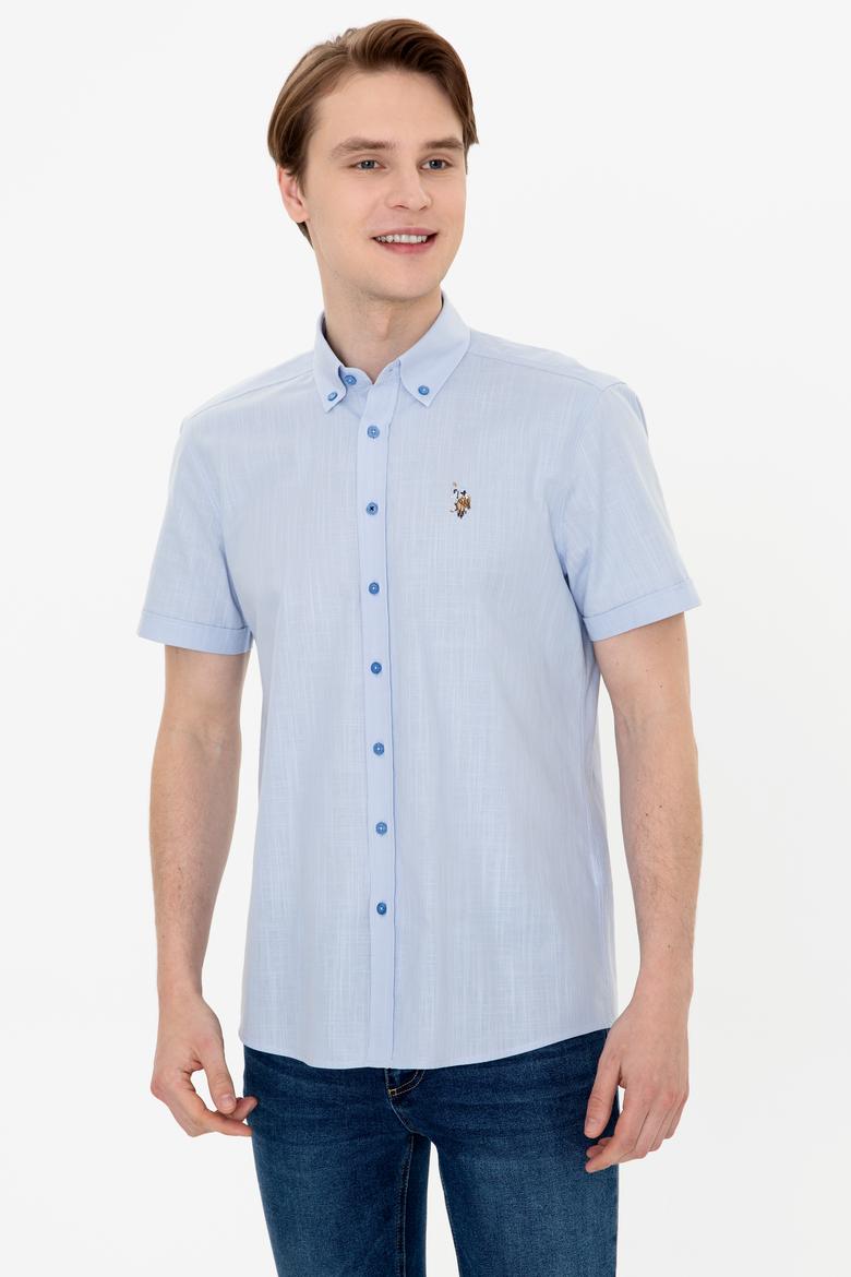 Erkek Mavi Kısa Kollu Gömlek - 50246425023