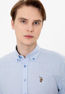 Erkek Mavi Kısa Kollu Gömlek - 50246425023