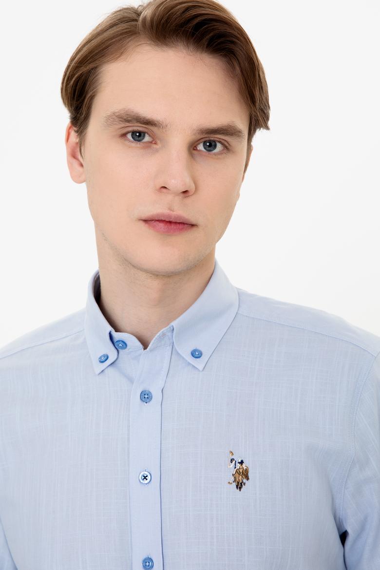 Erkek Mavi Kısa Kollu Gömlek - 50246425023