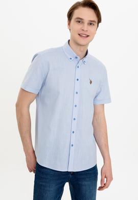 Erkek Mavi Kısa Kollu Gömlek - 50246425023